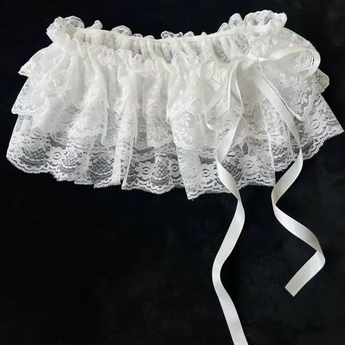 Jupe irrégulière en dentelle pour femmes