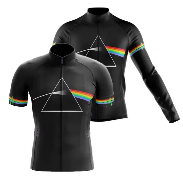 Maillot de cyclisme pour hommes, chemise de sport à manches longues/courtes, vêtements de vélo de route et VTT respirants pour l'extérieur