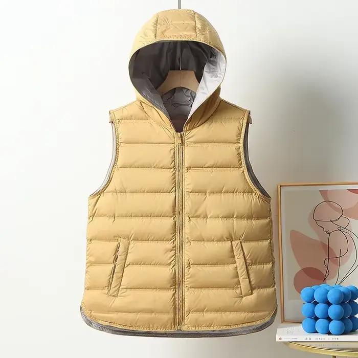 Ultra Light Down glafor Femmes Sans Couture Hiver Outwear Blanc Duvet de Canard Short CombLightweight fibrJacket Femmes VT-303