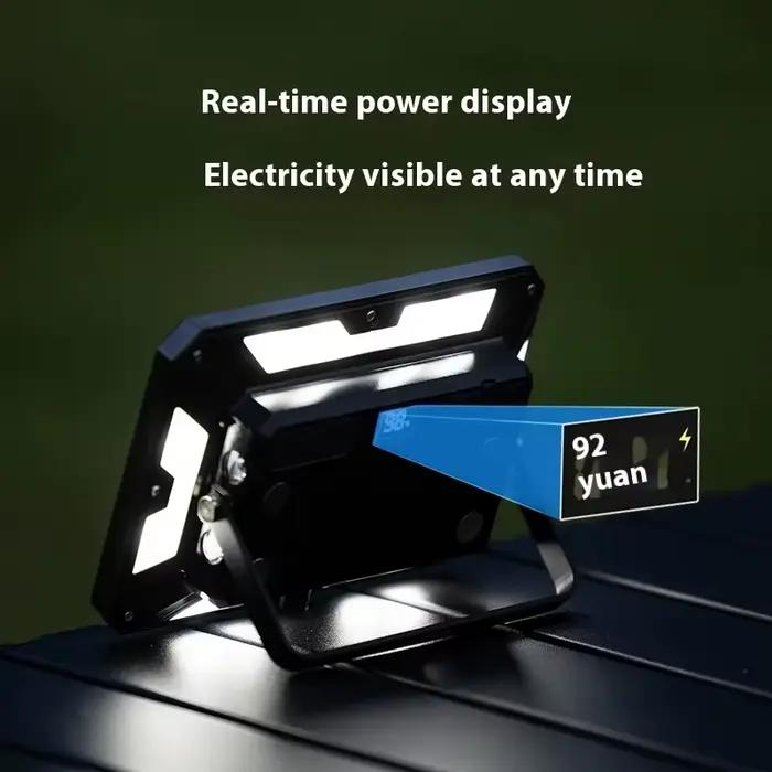 Lampe de camping LED pour tente, autonomie de 30h, fixation magnétique puissante, 3 modes de couleur, avertissement rouge, charge rapide USB-C