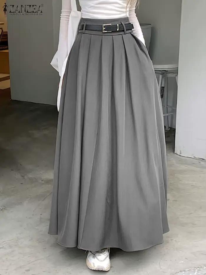 Jupe balançoire plissée taille haute pour femme