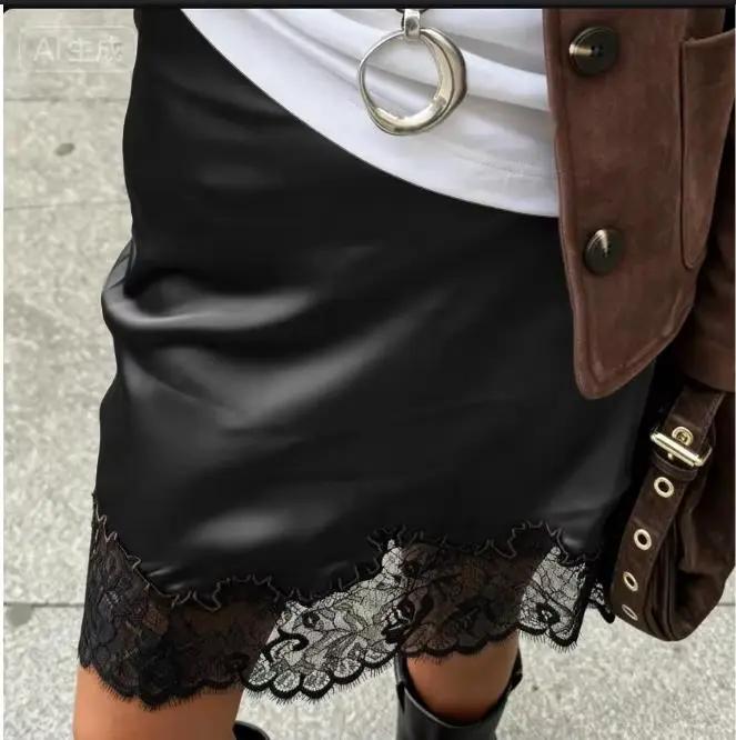 Mini jupe garnie de dentelle pour femmes
