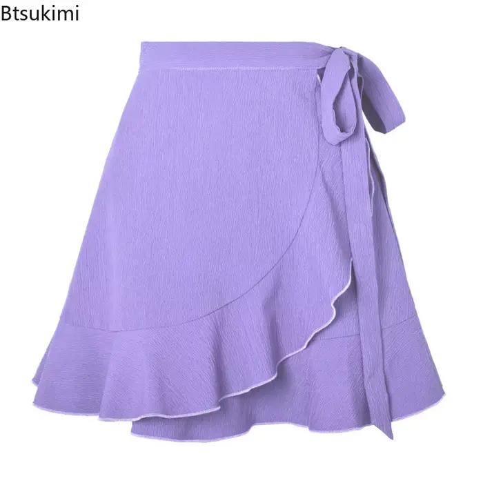 Mini jupe d'été en mousseline de soie pour femmes