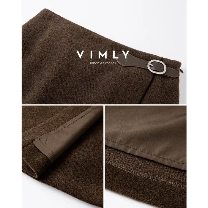 Jupe mi-longue marron portefeuille VIMLY pour femme