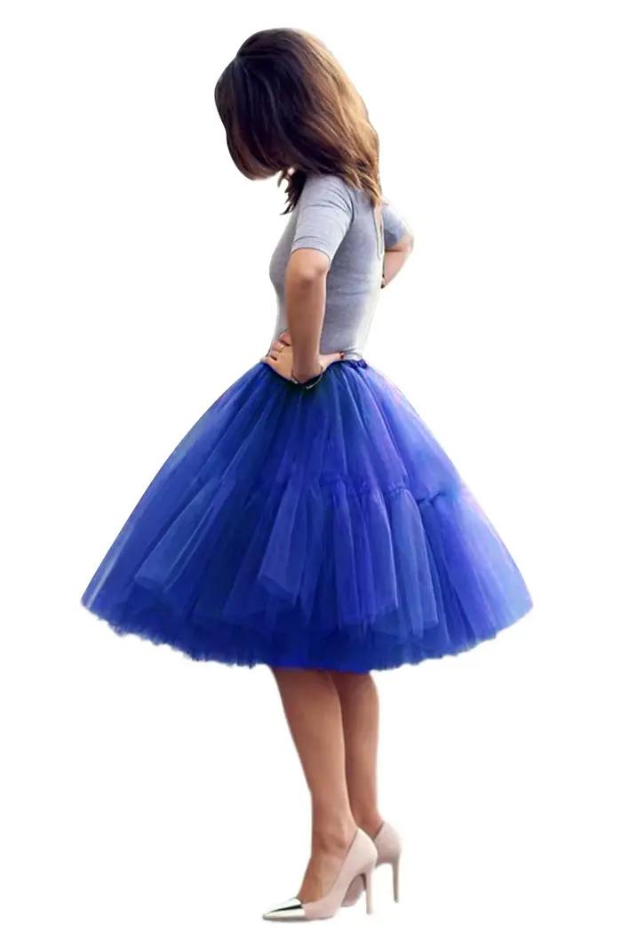 BABYONLINE jupe en Tulle moelleuse jupon adulte taille élastique sous-jupe couches mariée Midi Tutu jupes femmes soirée de bal
