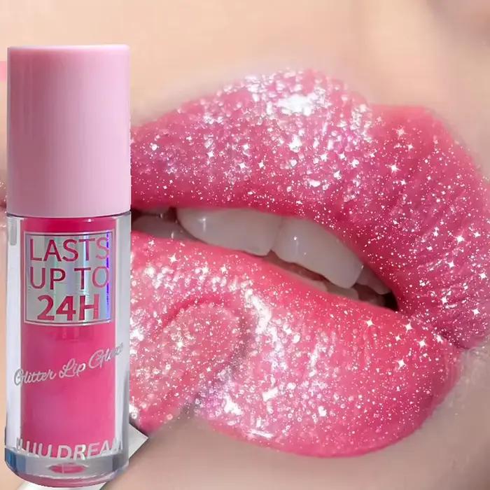 Vernis à lèvres à paillettes à lumière fluide, brillant à lèvres longue durée, liquide imperméable, maquillage, huile, teinte hydratante