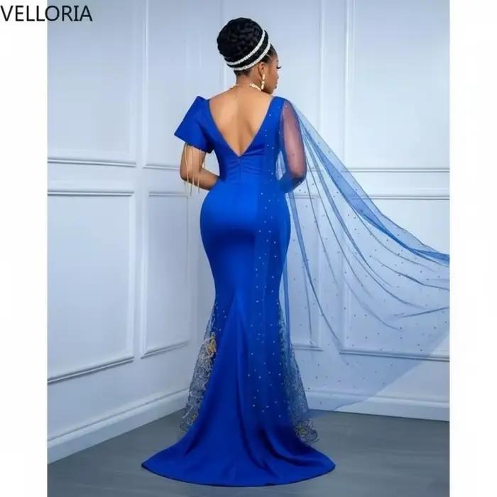 Robe De mariée africaine bleu Royal George