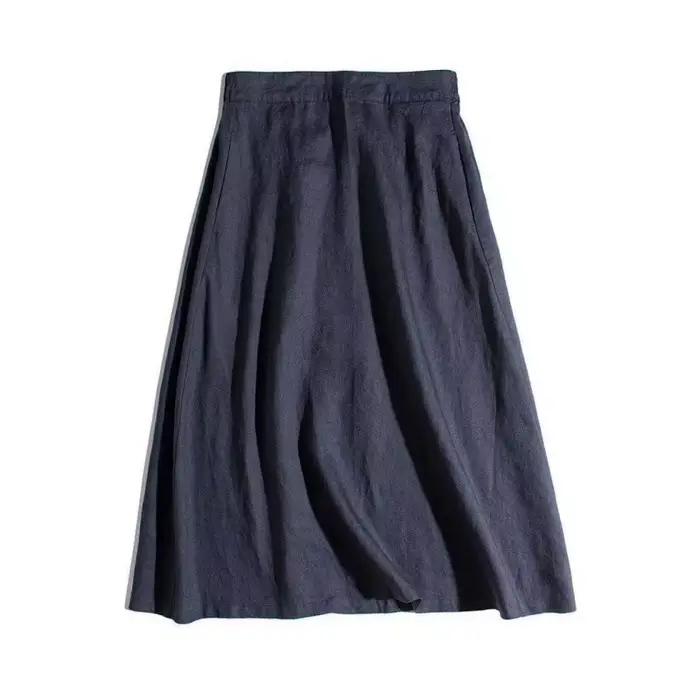 Jupes de base en coton et lin pour femmes