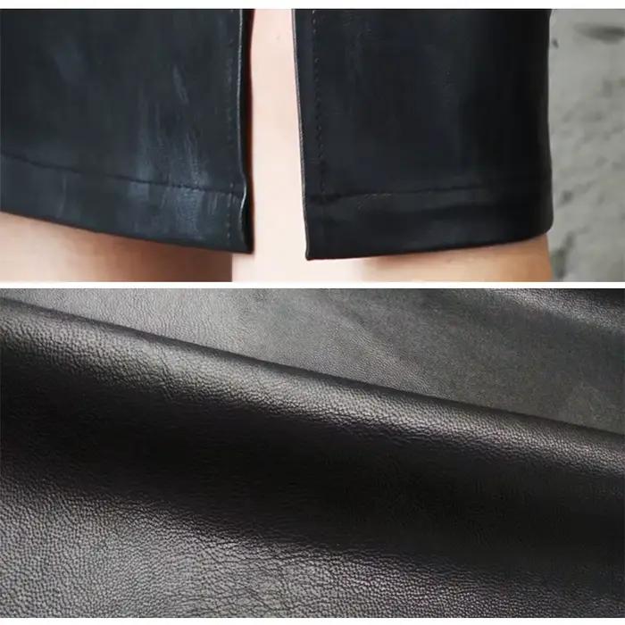 Jupe en cuir noir femmes automne Midi PU