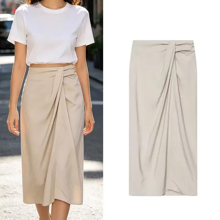 Jupe plissée midi pour femme