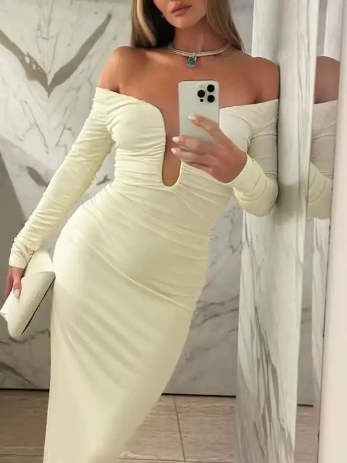Robe mi-longue blanche Chic