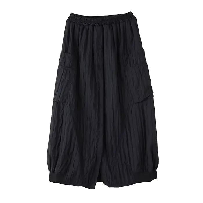 Jupe VAST FLOWER vintage surdimensionnée noire ample décontractée pour femmes printemps été automne occassions quotidiennes et spéciales