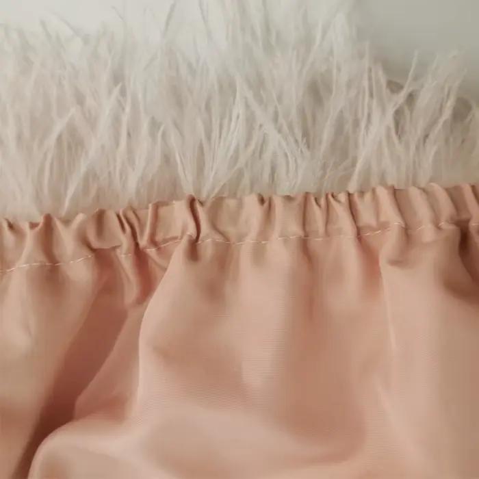 Mini jupe en plumes réelles