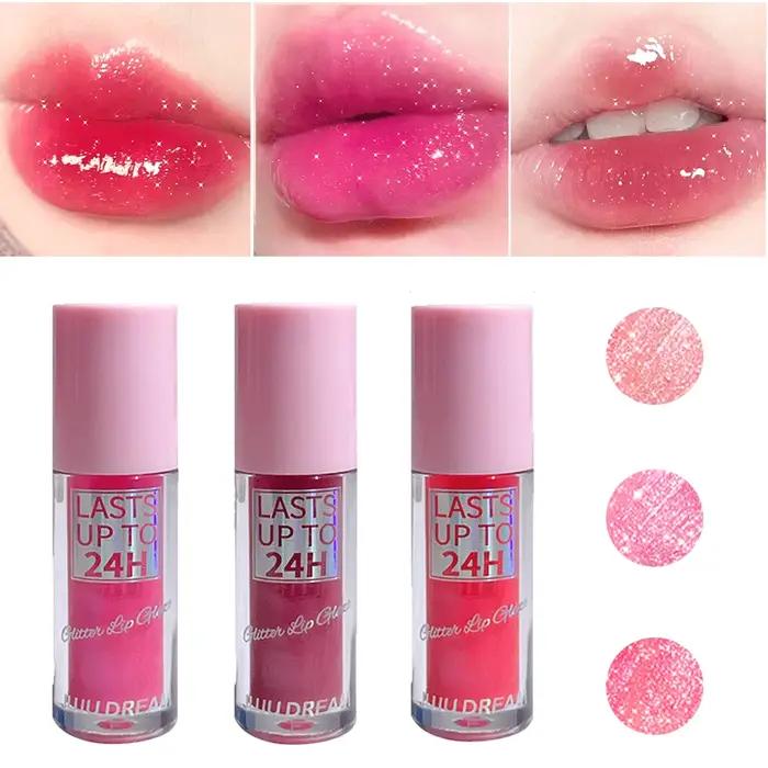 Vernis à lèvres à paillettes à lumière fluide, brillant à lèvres longue durée, liquide imperméable, maquillage, huile, teinte hydratante