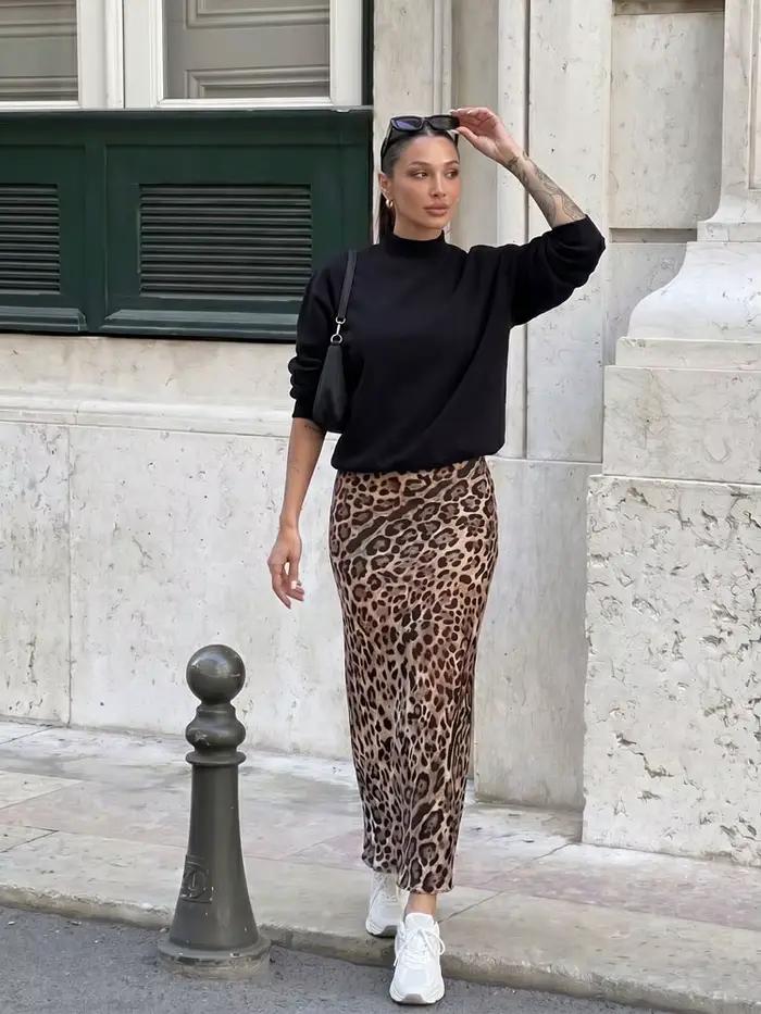 Jupes longues léopard pour femmes HH