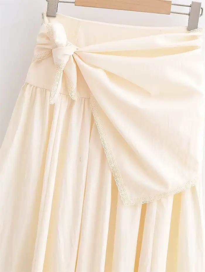 Jupe Femme 2026 Nouvelle Collection Printemps-Été Beige Écharpe Moelleuse