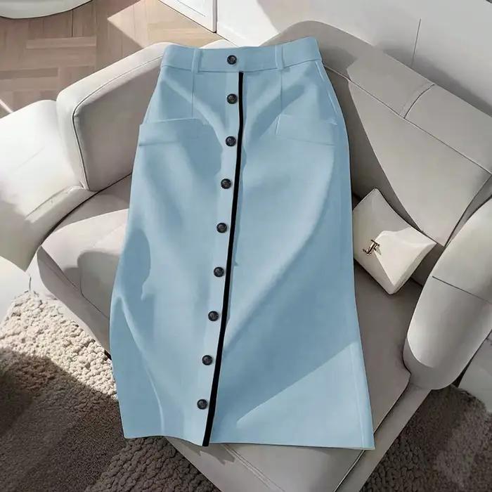 Jupe midi boutonnée pour femme