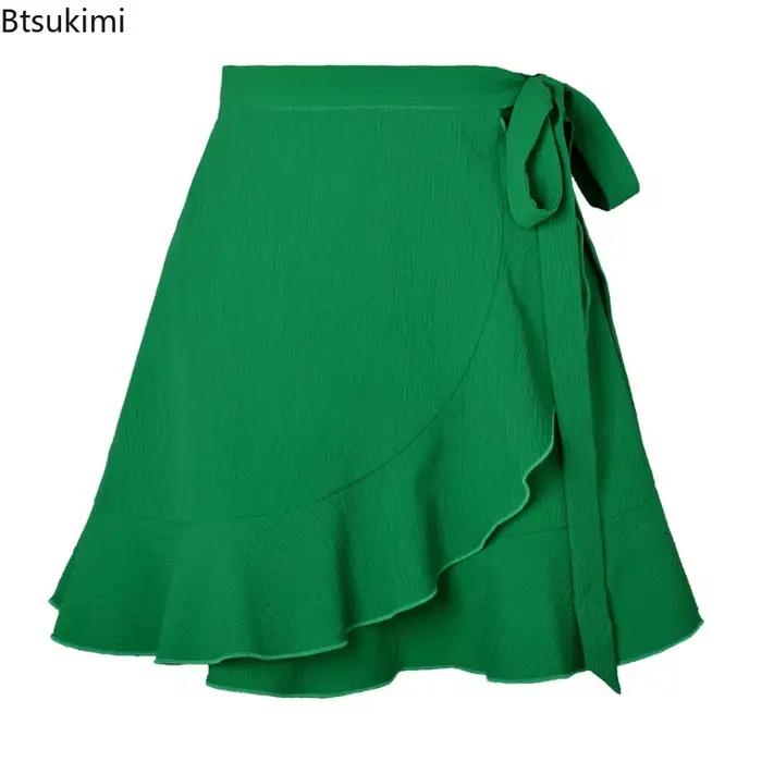 Mini jupe d'été en mousseline de soie pour femmes