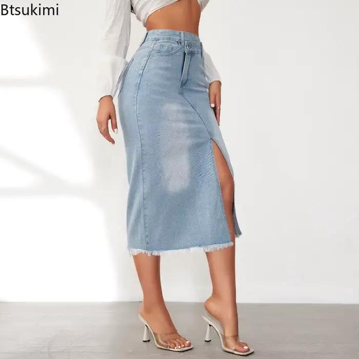 Femmes Denim jupes Sexy lavé