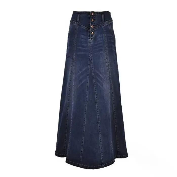 Jupe en jean Vintage taille haute pour femmes