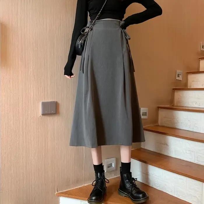 Jupes taille haute à lacets pour femmes