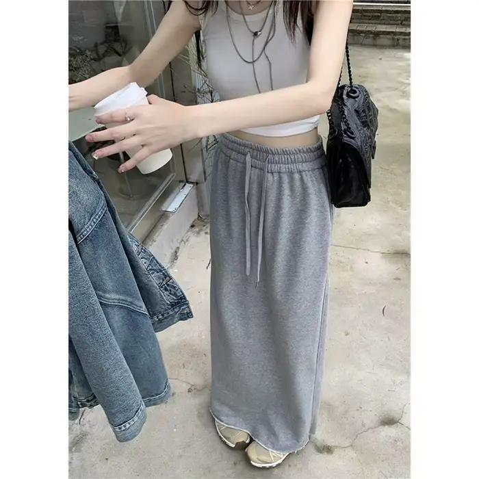 Jupe midi taille haute pour femme