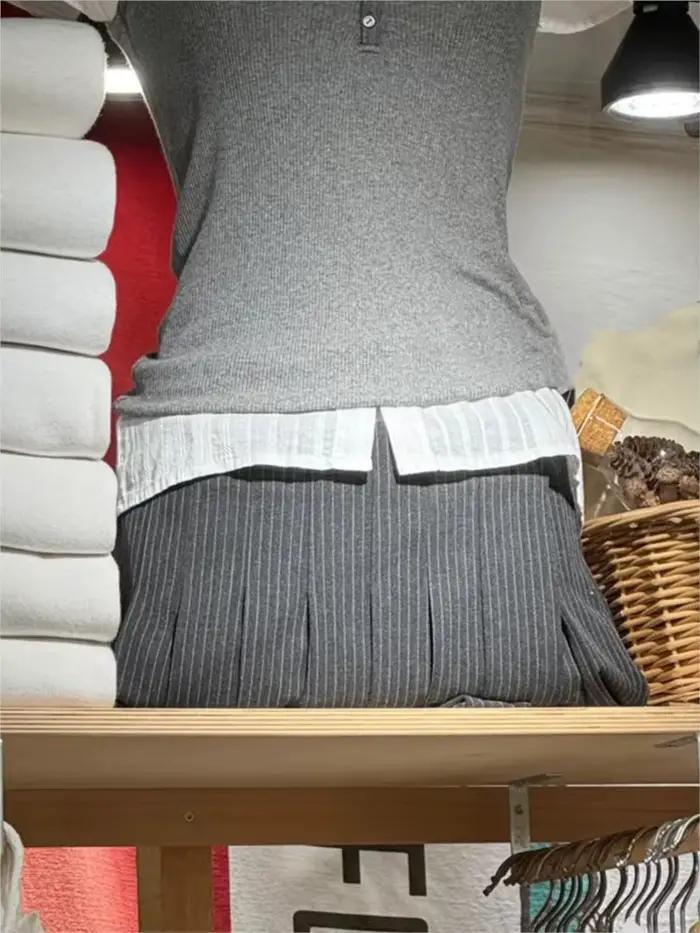 Mini jupe rayée Sexy taille basse pour femmes