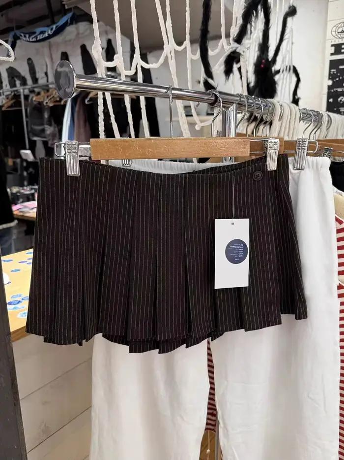 Mini jupe rayée Sexy taille basse pour femmes