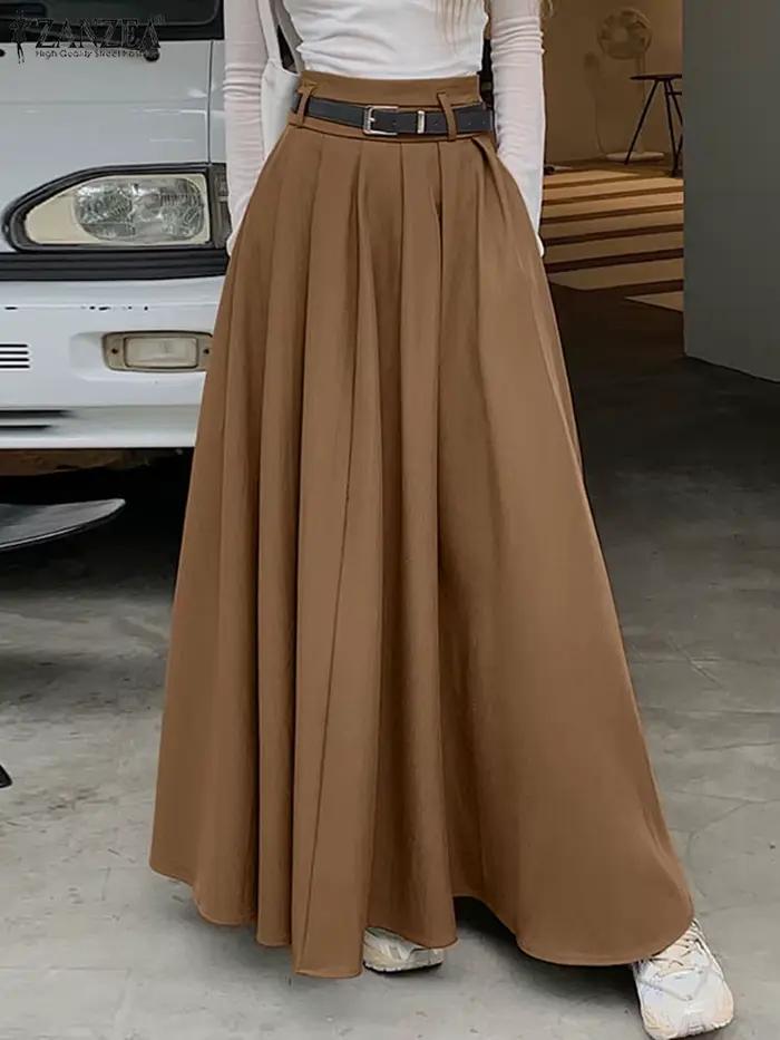 Jupe balançoire plissée taille haute pour femme