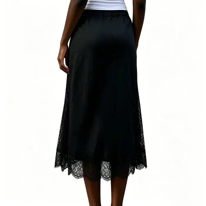 Jupe midi en satin pour femme