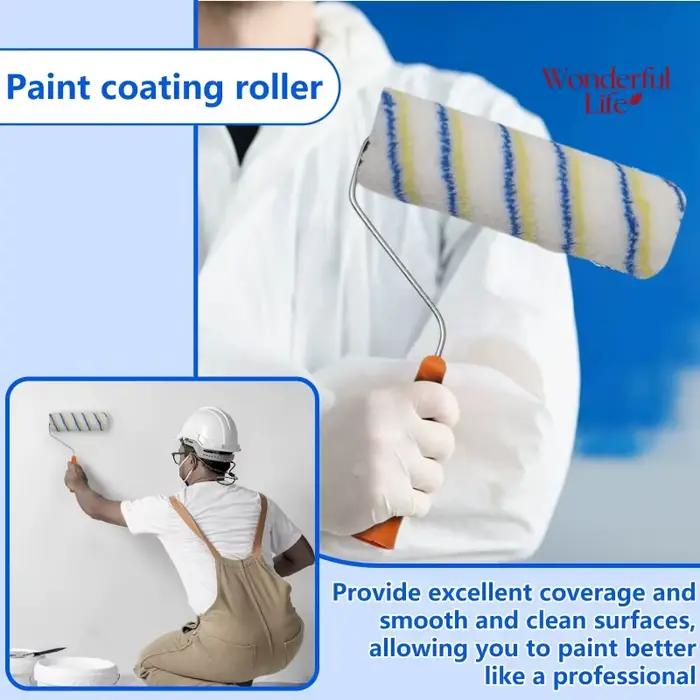 Rouleau à peinture à long manche pour la décoration intérieure, rouleau à peinture au latex pour outils de peinture murale, rouleau à peinture court