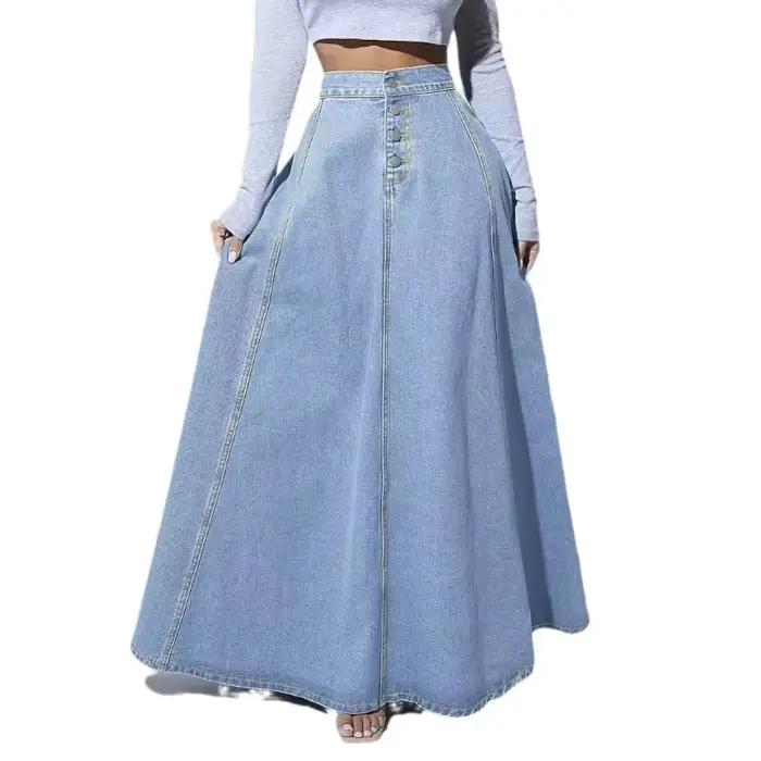 Jupe longue en jean pour femmes