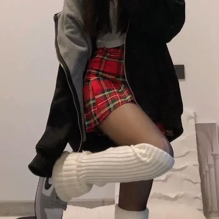 Mini Jupe Plissée à Carreaux pour Femme