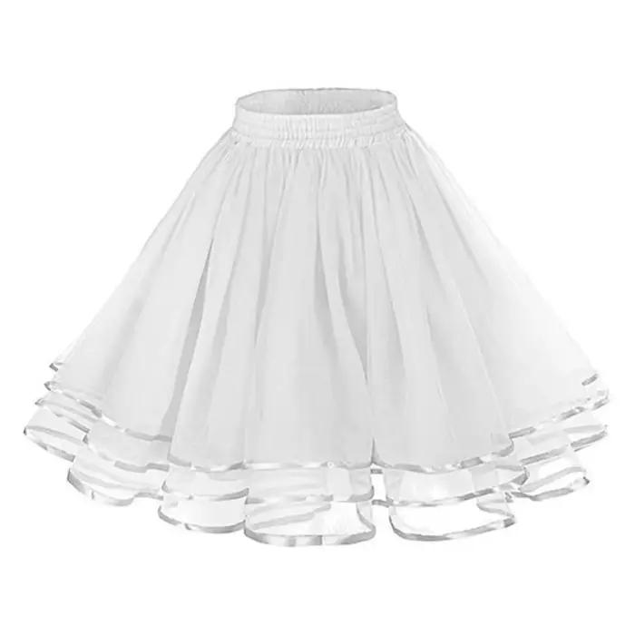 Femme jupon Tutu sous-jupes Crinoline années 50 3 couches ruban gaze Tulle jupe Vintage mariage mariée glisse Rockabilly