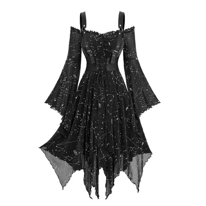 Robe gothique noire victorienne Punk