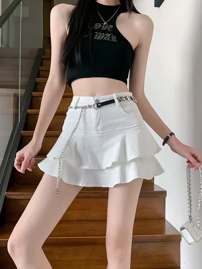 Jupe short en jean pour femme