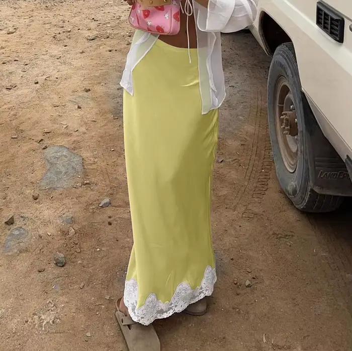 Jupe en Satin et dentelle pour femmes