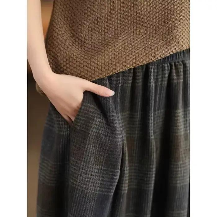 Jupe mini en laine à carreaux chaudes