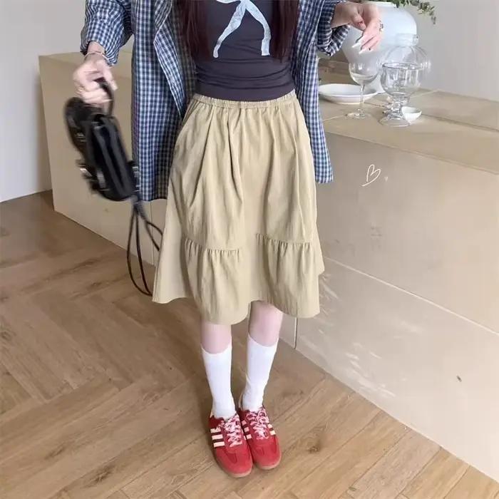 Jupe midi trapèze amincissante pour femme