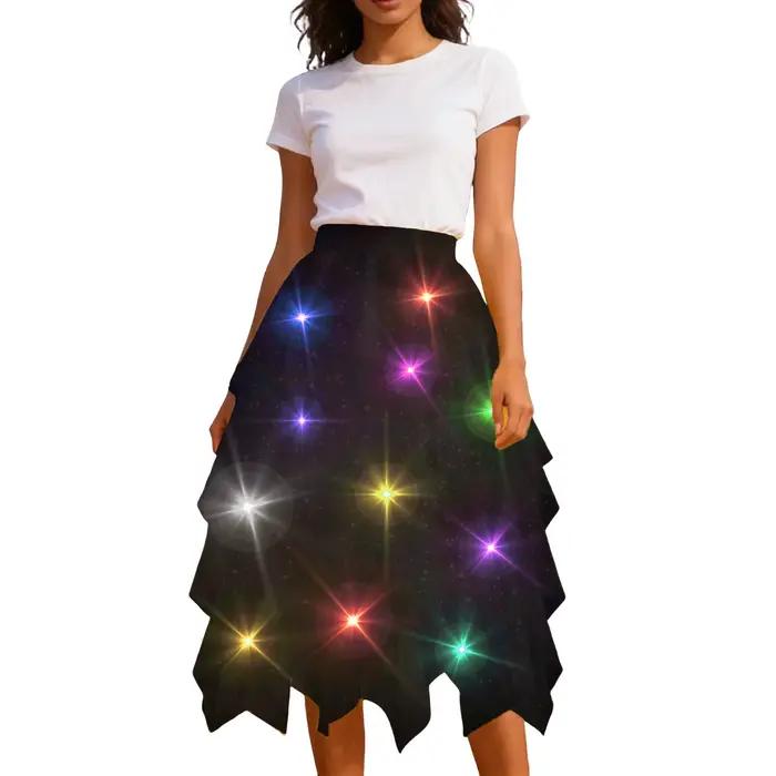 Jupe en tulle scintillante à LED pour femme