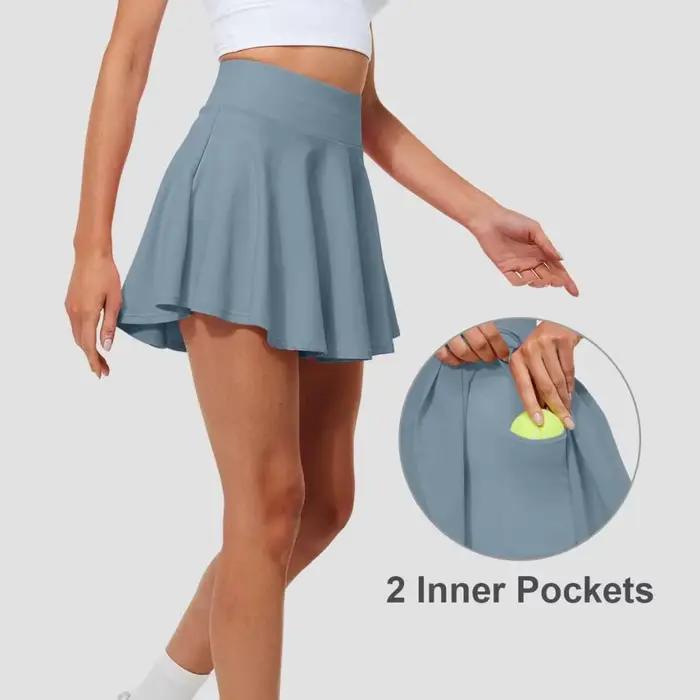 Jupes de tennis plissées avec shorts intégrés et poches