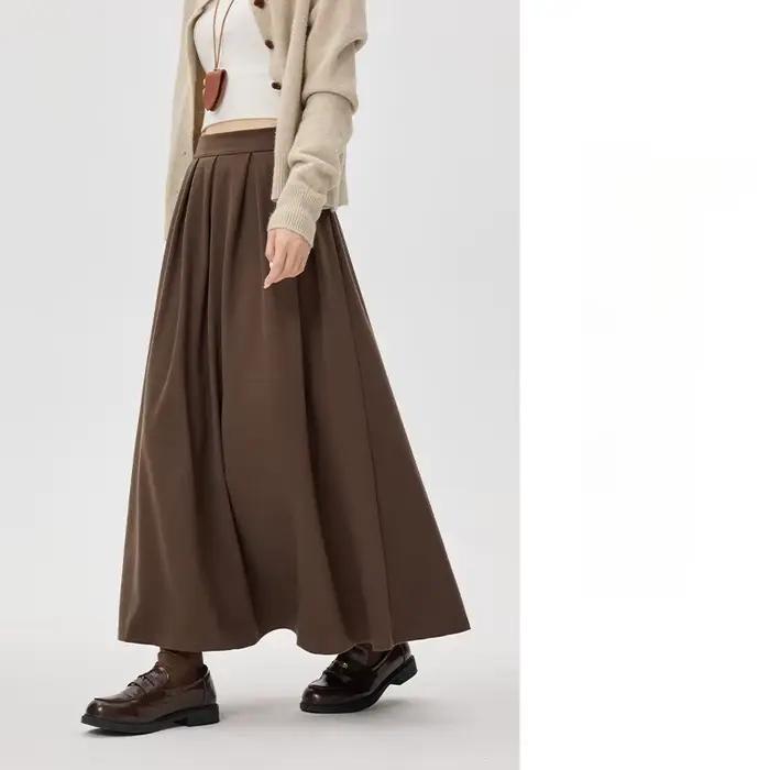 Jupe plissée en laine pour femmes