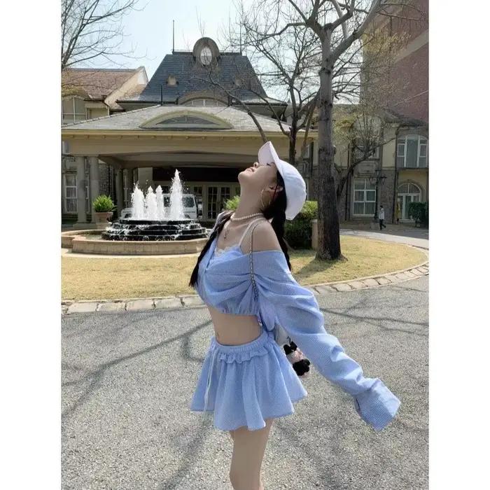 Ensemble jupe rétro années 2000 pour femme, gilet sans manches en dentelle vintage, jupe style japonais Kawaii Lolita, tenue chic décontractée pour soirée
