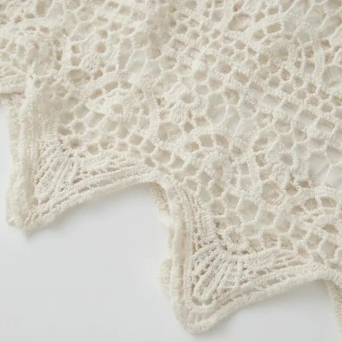 Yiiciovy été dentelle fleur jupes de plage femmes a-ligne Maxi jupe longue Crochet Boho