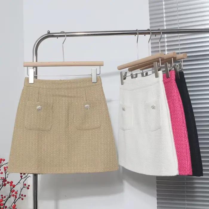 Jupes courtes trapèze en Tweed pour femmes