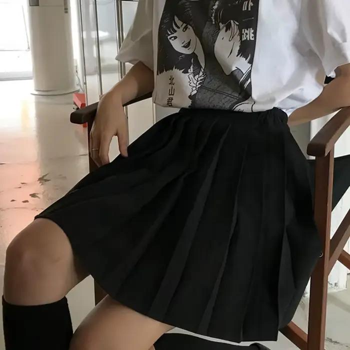 Jupes plissées taille haute pour femmes