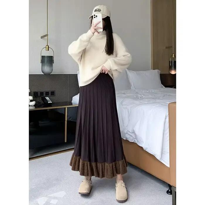 Jupe taille haute en tricot