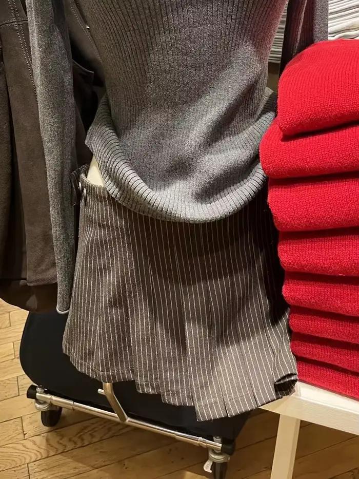 Mini jupe rayée Sexy taille basse pour femmes