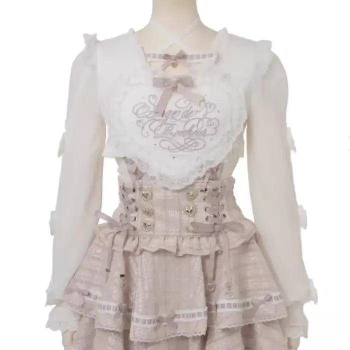 Liz jupe Style japonais produit en série nouveau doux mignon Lolita dentelle Patchwork gâteau sangle