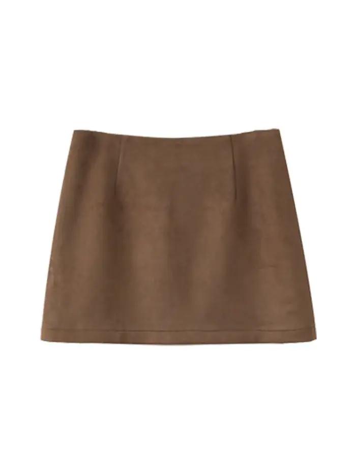 Mini jupe Vintage en daim pour banlieue